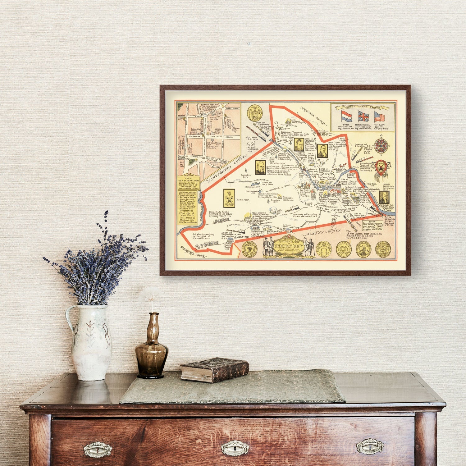 Vintage Map of Schenectady County, New York 1931