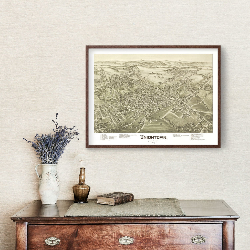 Vintage Map of Uniontown, Pennsylvania 1897