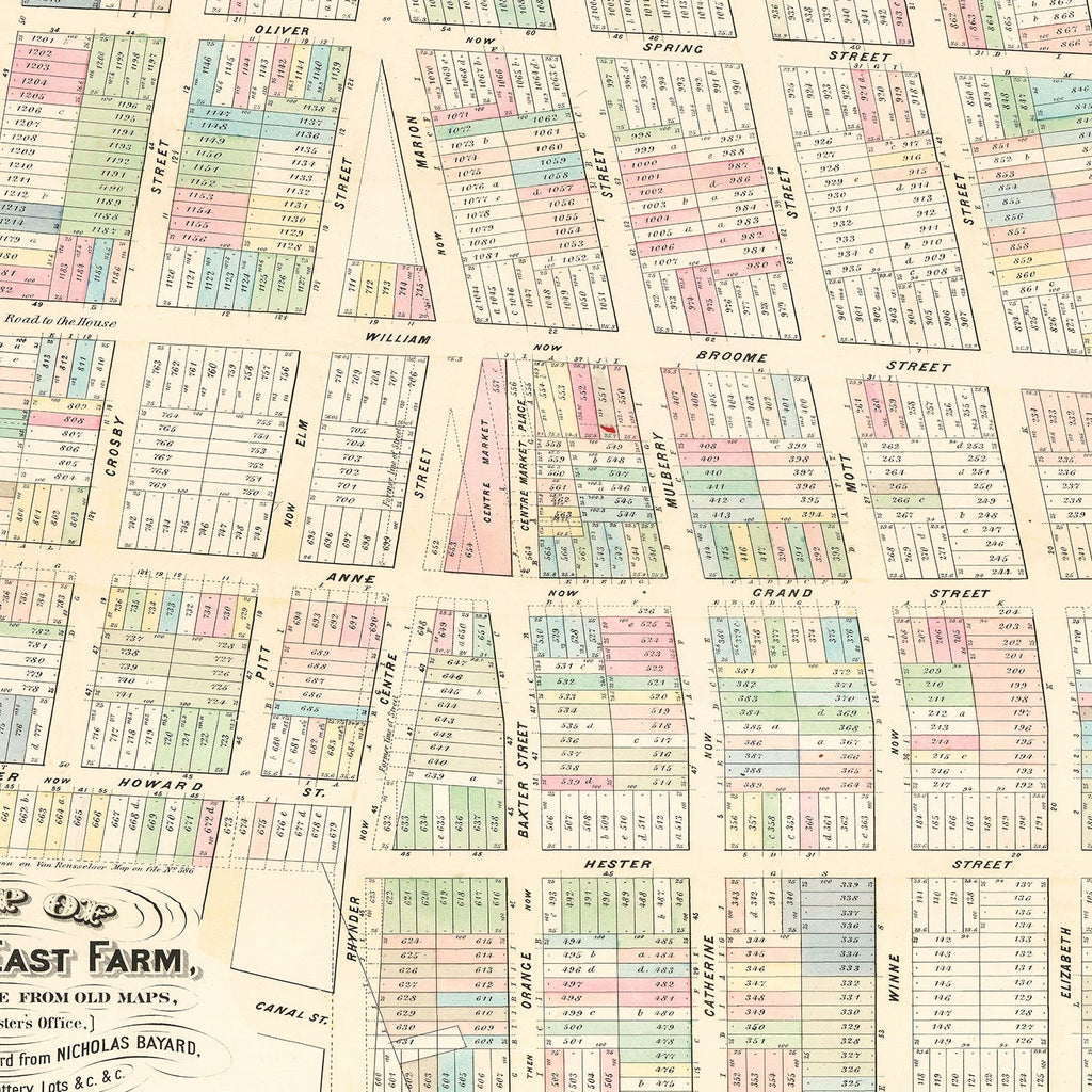 Vintage Map of Little Italy, New York 1869