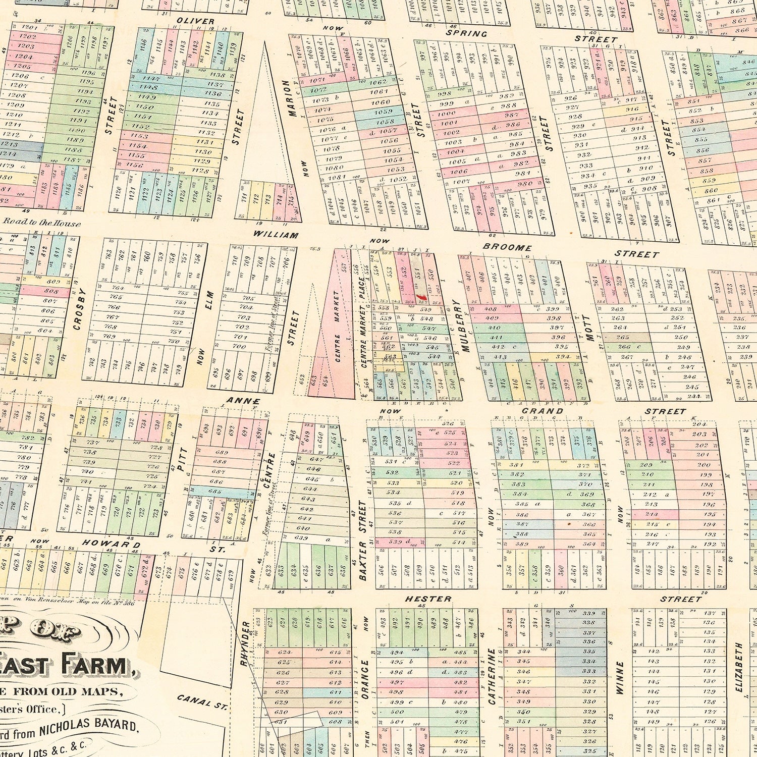 Vintage Map of Little Italy, New York 1869