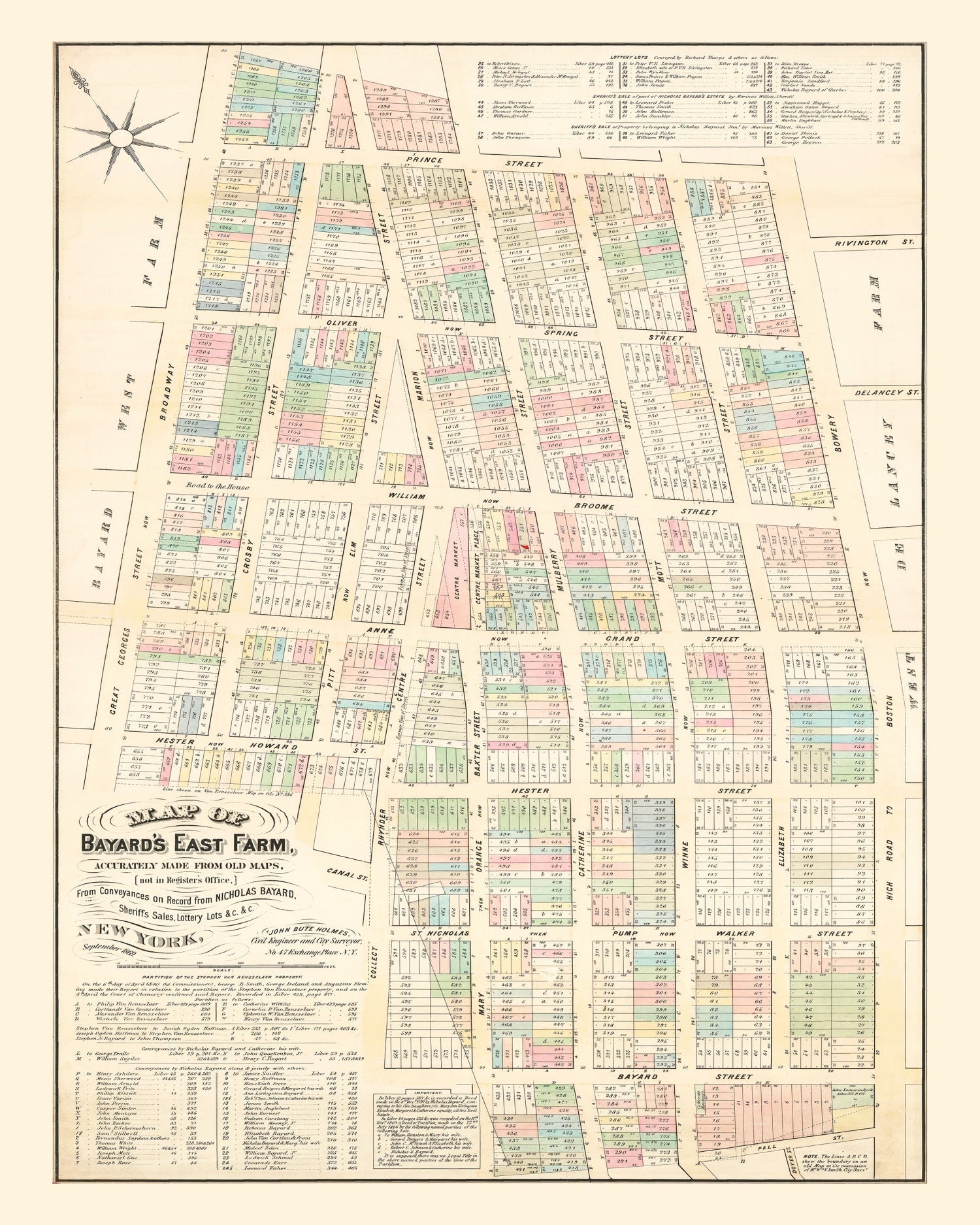 Vintage Map of Little Italy, New York 1869