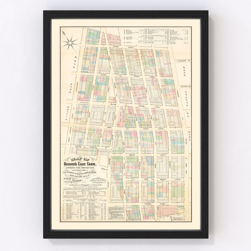 Vintage Map of Little Italy, New York 1869