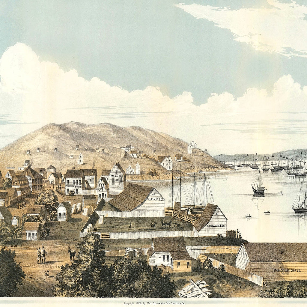 Vintage Map of San Francisco, California 1849