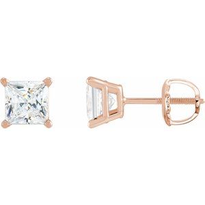 14K Rose Gold 1/6 CTW Natural Diamond Earrings