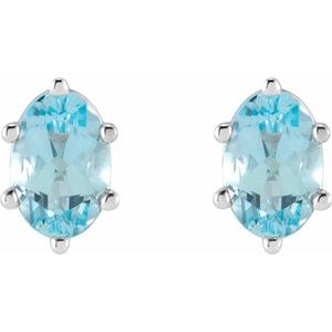Sterling Silver Natural Sky Blue Topaz Earrings – image 2