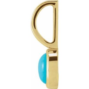 14K Yellow Gold Natural Turquoise Charm/Pendant – image 2