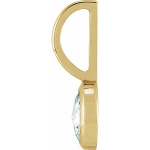 14K Yellow Gold 1/3 CT Rose-Cut Natural Diamond Charm/Pendant