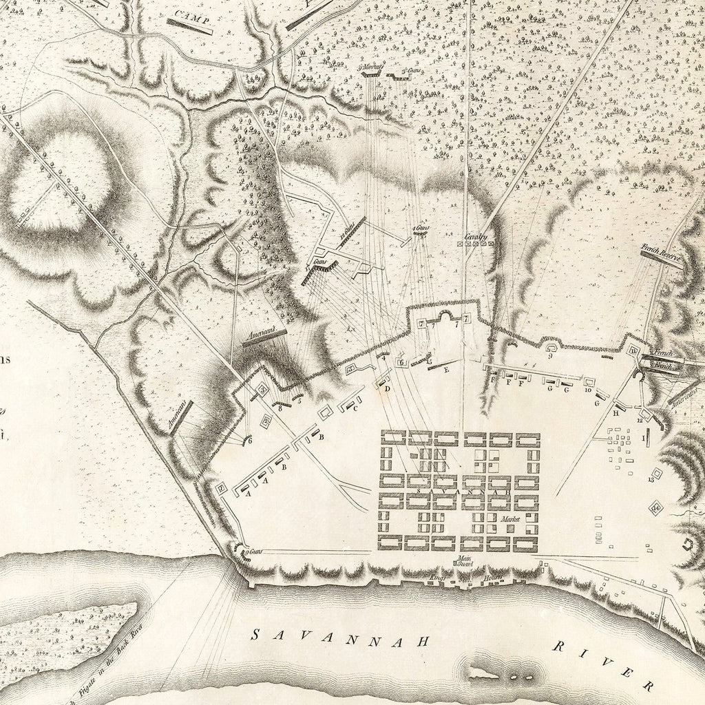 Vintage Map of Savannah, Georgia 1794