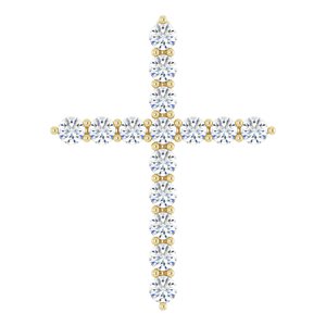 14K Yellow 1/2 CTW Natural Diamond Cross Pendant