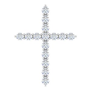 14K White Gold 1/2 CTW Lab-Grown Diamond Cross Pendant