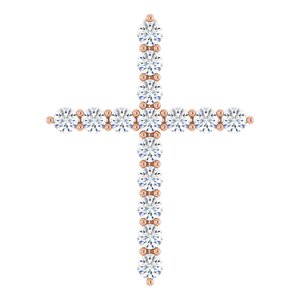14K Rose Gold 1/2 CTW Lab-Grown Diamond Cross Pendant