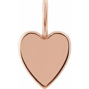 14K Rose Gold Engravable Heart Charm/Pendant