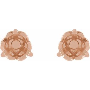 14K Rose Gold 4.5 mm Round 3-prong Infinity-Inspired Earring Mounting – image 2