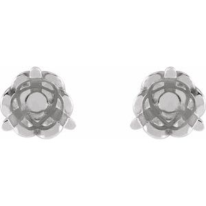 Platinum 4 mm Round 3-prong Infinity-Inspired Earring Mounting – image 2