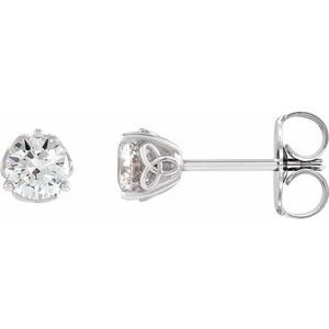 14K White Gold 1/5 CTW Natural Diamond Celtic-Inspired Earrings