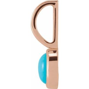 14K Rose Gold Natural Turquoise Charm/Pendant – image 2