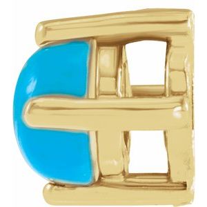 14K Yellow Gold Turquoise Cabochon Pendant