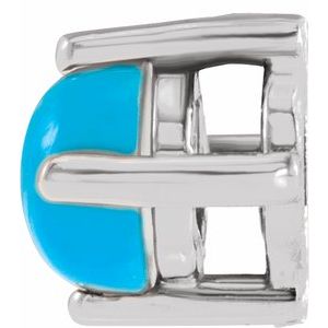 14K White Gold Turquoise Cabochon Pendant