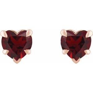 14K Rose Gold Natural Mozambique Garnet Stud Earrings – image 2