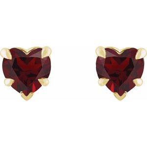 14K Yellow Gold Natural Mozambique Garnet Stud Earrings – image 2