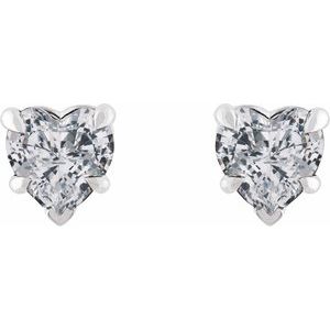 14K White Gold Natural White Sapphire Stud Earrings – image 2