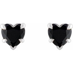 14K White Gold Natural Black Onyx Stud Earrings – image 2