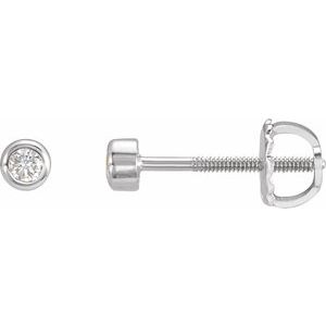Platinum .06 CTW Natural Diamond Micro Bezel-Set Earrings