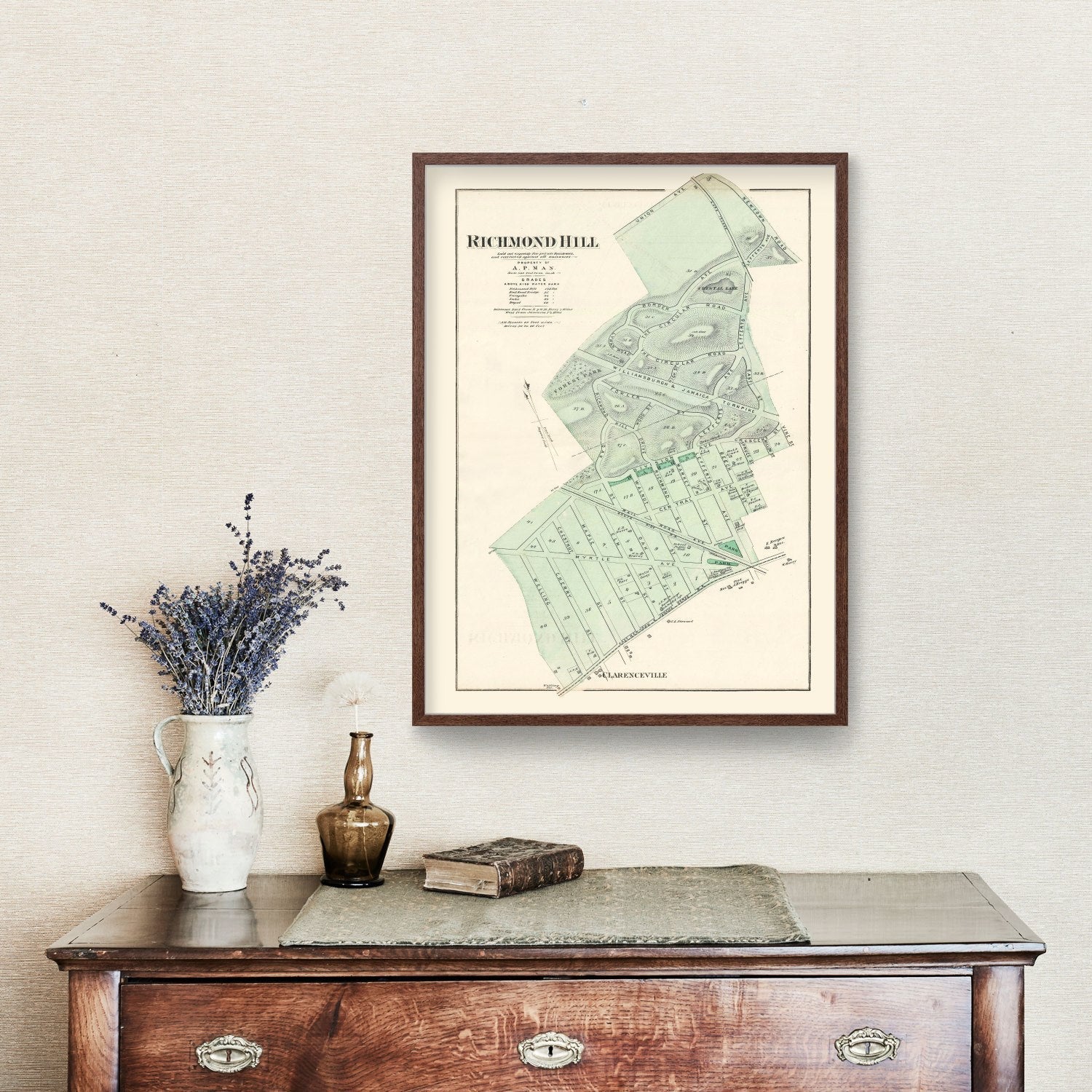 Vintage Map of Richmond Hill Queens, New York 1873