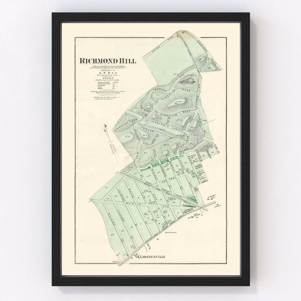 Vintage Map of Richmond Hill Queens, New York 1873