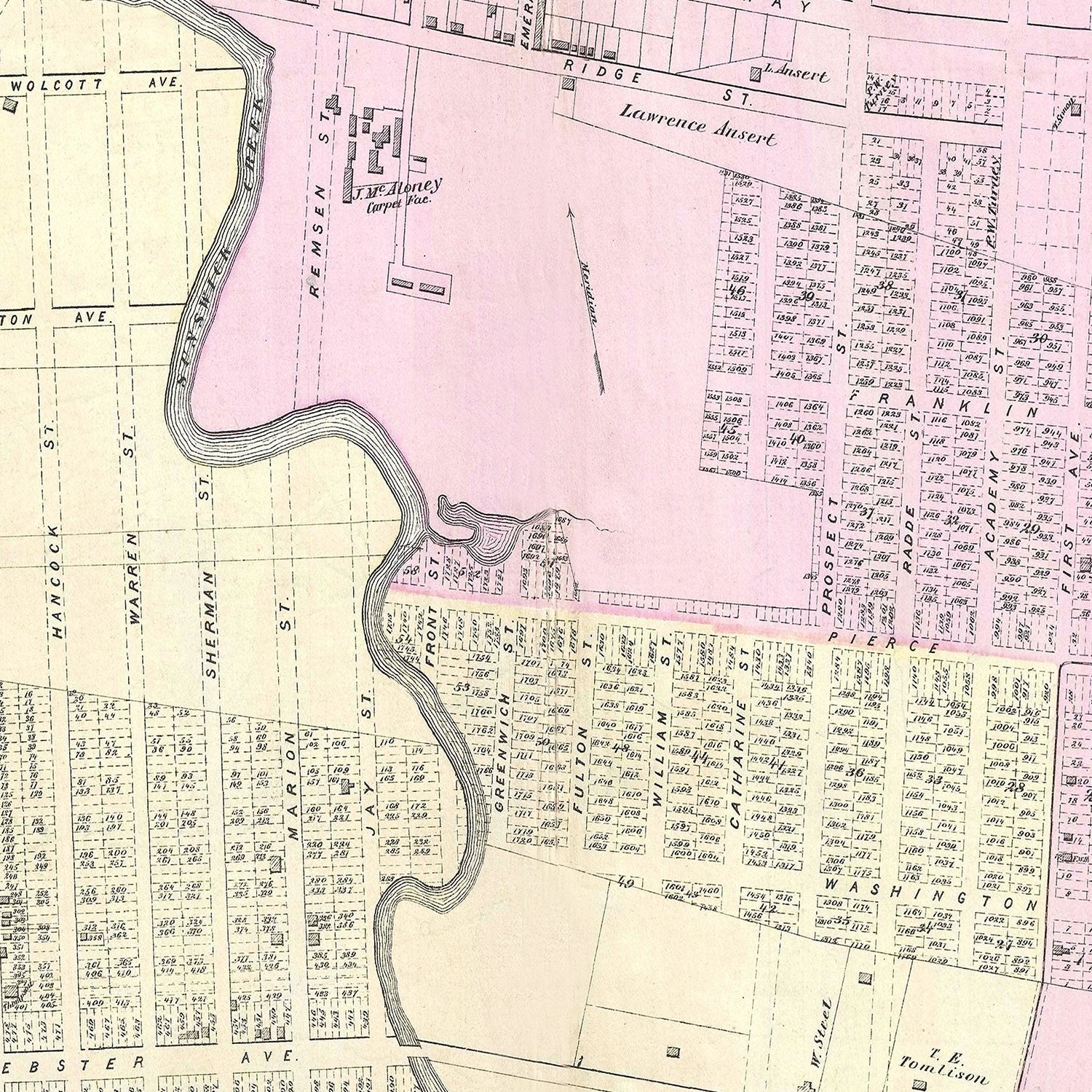 Vintage Map of Ravenswood Long Island, New York 1873