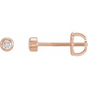 14K Rose Gold .06 CTW Natural Diamond Micro Bezel-Set Earrings