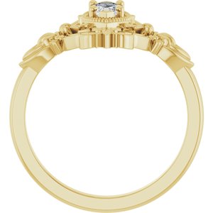 14K Yellow Gold Stuller Lab-Grown Moissanite Vintage-Inspired Ring