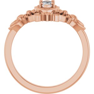 14K Rose Gold Stuller Lab-Grown Moissanite Vintage-Inspired Ring