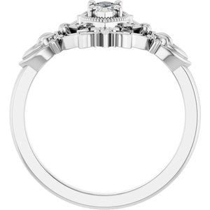Platinum Stuller Lab-Grown Moissanite Vintage-Inspired Ring