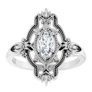 Platinum Stuller Lab-Grown Moissanite Vintage-Inspired Ring