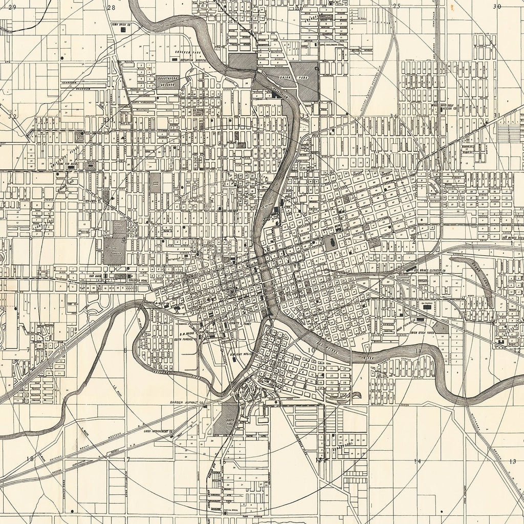 Vintage Map of Des Moines, Iowa 1906