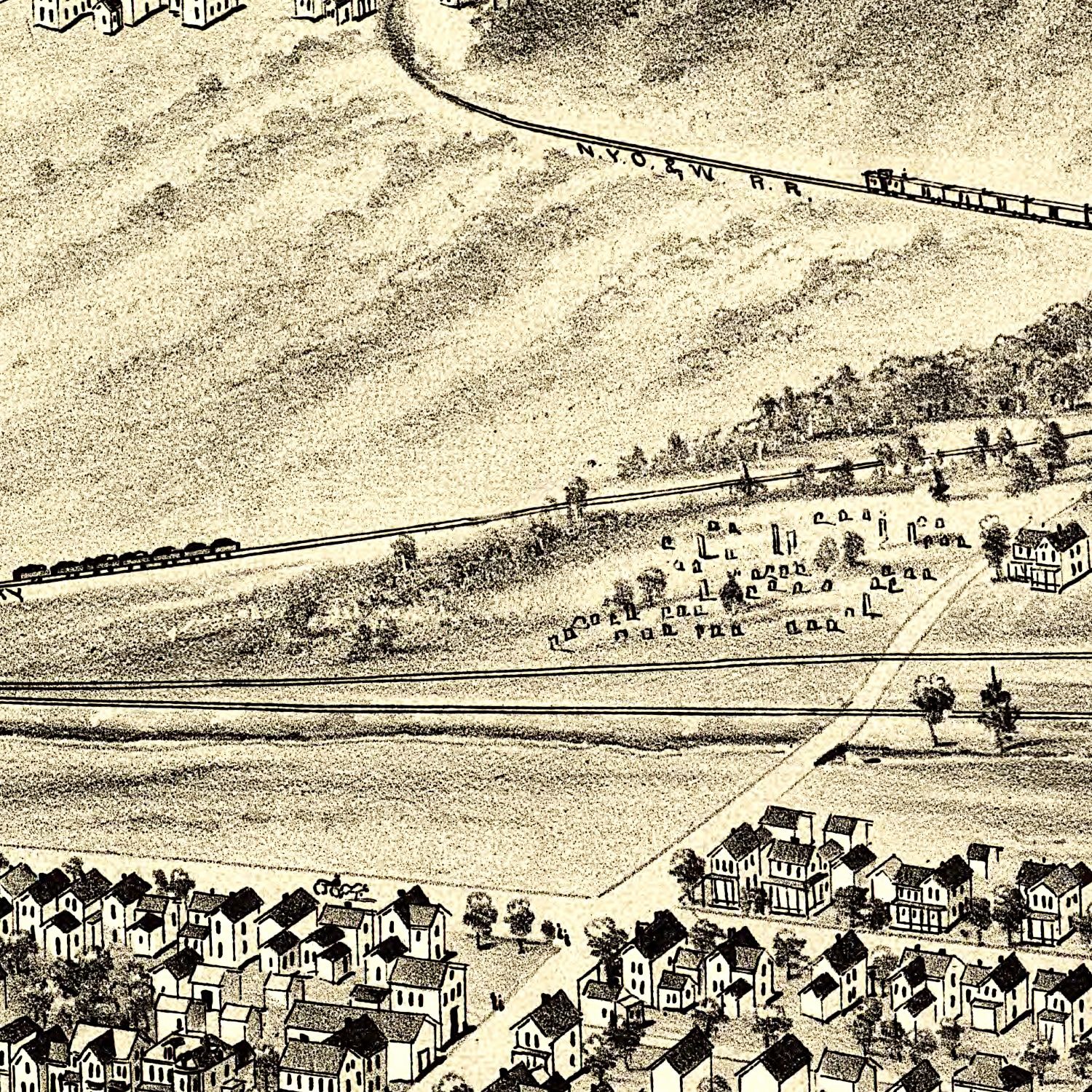 Vintage Map of Peckville, Pennsylvania 1892