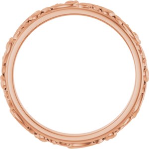 10K Rose 2.5 mm Sculptural Band Size 7