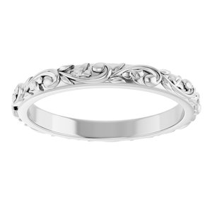 14K White 2.5 mm Sculptural Band Size 7