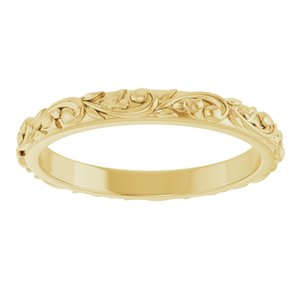 18K Yellow 2.5 mm Sculptural Band Size 7