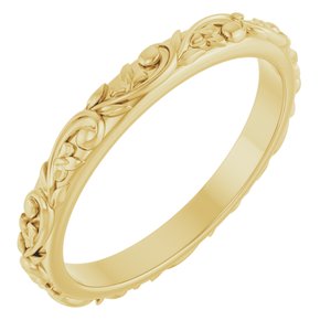 10K Yellow 2.5 mm Sculptural Band Size 7