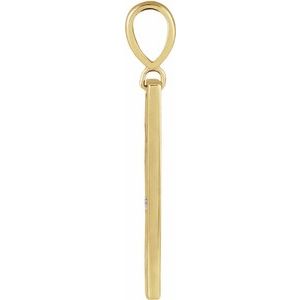 14K Yellow Gold .0075 CT Natural Diamond XO Bar Pendant