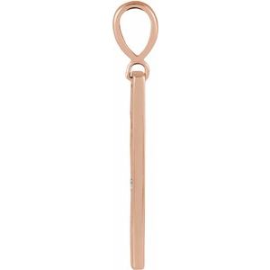 14K Rose Gold .0075 CT Natural Diamond XO Bar Pendant