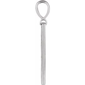 14K White Gold .0075 CT Natural Diamond XO Bar Pendant