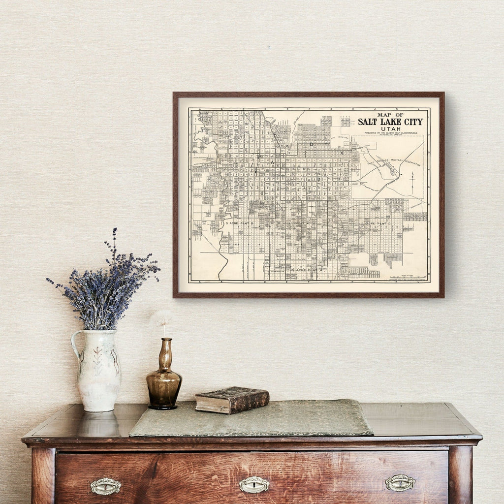 Vintage Map of Salt Lake City, Utah 1909