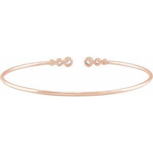 14K Rose Gold 1/4 CTW Natural Diamond Cuff 7" Bracelet
