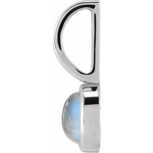 Sterling Silver Natural Rainbow Moonstone Charm/Pendant – image 2