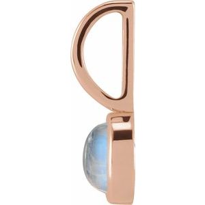 14K Rose Gold Natural Rainbow Moonstone Charm/Pendant – image 2