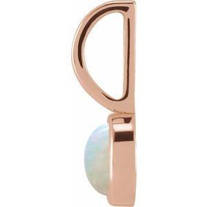 14K Rose Gold Natural White Opal Charm/Pendant – image 2