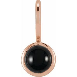 14K Rose Gold Natural Black Onyx Charm/Pendant